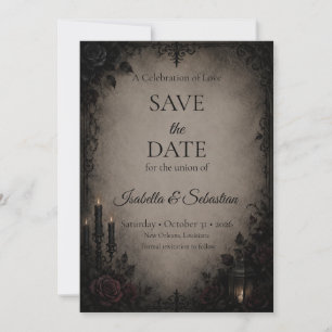 Reserve A Data Casamento Gótico de Romance Sombrio