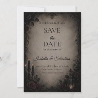 Reserve A Data Casamento Gótico de Romance Sombrio