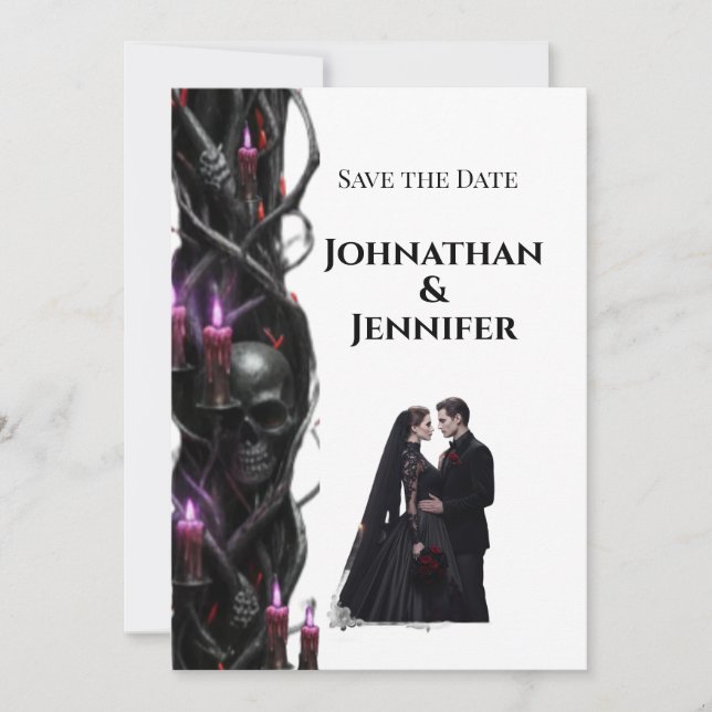 Reserve A Data Casamento Gótico de Vampiro de Romance Sombrio Noi (Frente)