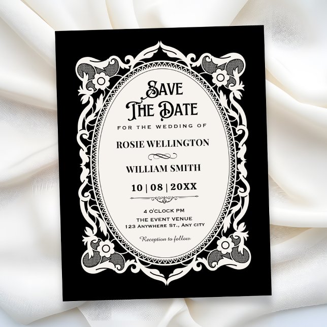 Reserve A Data Casamento gótico elegante (Criador carregado)