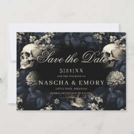 Reserve A Data Casamento Gótico Elegante - Skulls Florais Dark