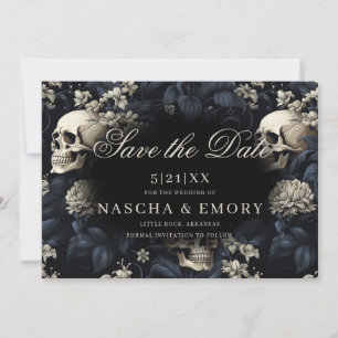Reserve A Data Casamento Gótico Elegante - Skulls Florais Dark