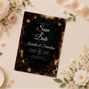 Reserve A Data Casamento Gótico Mal-humorado à Luz de Velas