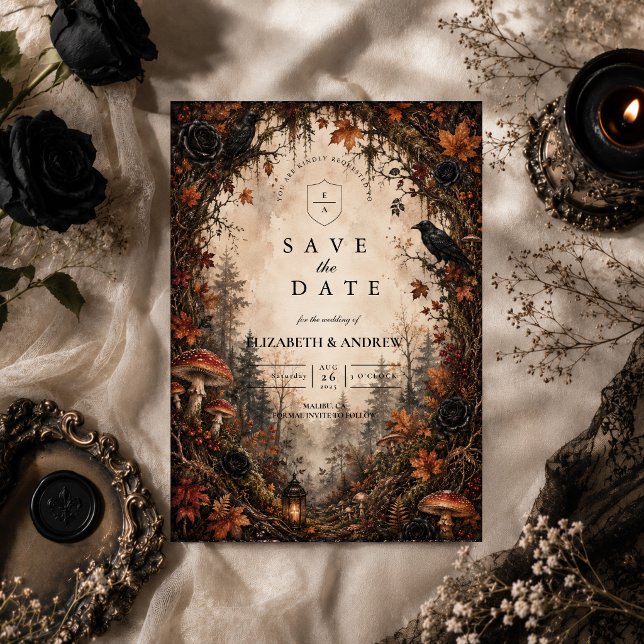 Reserve A Data Casamento Gótico no Bosque de Outono (Criador carregado)