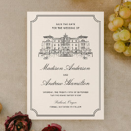 Reserve A Data Casamento Ilustrado Clássico da Propriedade