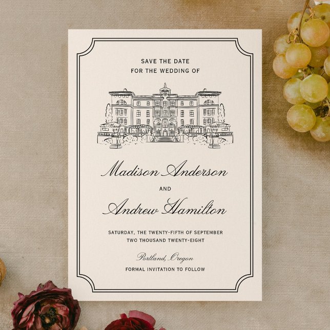 Reserve A Data Casamento Ilustrado Clássico da Propriedade (Criador carregado)