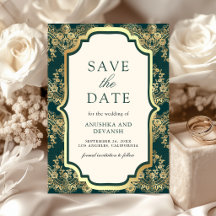 Casamento Indiano com Renda Dourada e Verde Água