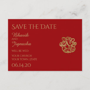 Reserve A Data Casamento Indiano de Mandala Vermelho e Dourado Sa