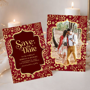 Reserve A Data Casamento Indiano Estilo Bollywood Paisley Dourado