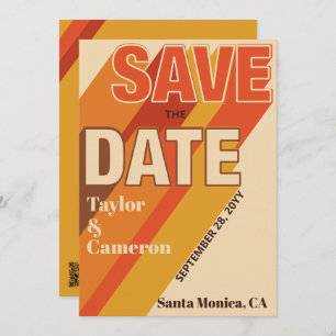 Reserve A Data Casamento Laranja e Castanho de Groovy Sombra