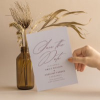 Casamento Lilac Violeta Contra Caligrafia Mínima M