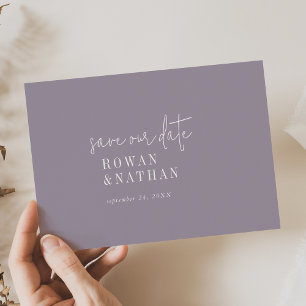 Reserve A Data Casamento Lilás Roxo Chic Moderno