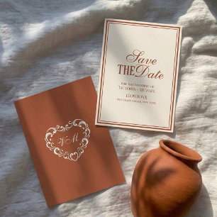 Reserve A Data Casamento Luxuoso de Terracota e Marfim Antigo
