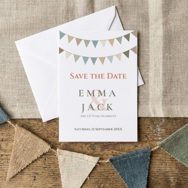 Reserve A Data Casamento macio salve a data (Soft bunting wedding save the date.)