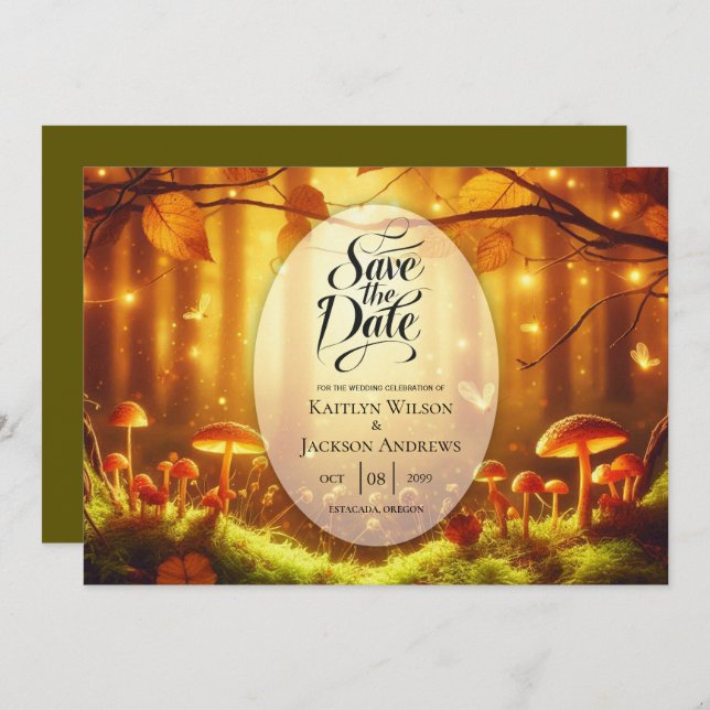 Reserve A Data Casamento Mágico de Fairytale Forest (Frente/Verso)