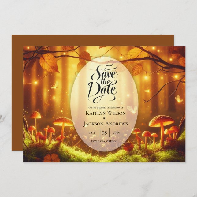 Reserve A Data Casamento Mágico de Fairytale Forest (Frente/Verso)