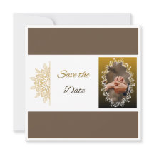 Casamento Mandala Dourada Elegante Salve a Data