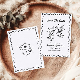 Reserve A Data Casamento Manuscrito Caprichoso e Desenhado à Mão
