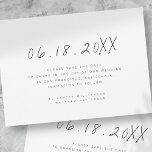 Reserve A Data Casamento Manuscrito Moderno Minimalista<br><div class="desc">Composta por uma simples tipografia sans serif. Estes elementos são simples,  divertidos e modernos. Este foi projetado pelo White Paper Birch Co. exclusivo para Zazzle. Disponível aqui: http://www.zazzle.com/whitepaperbirch</div>