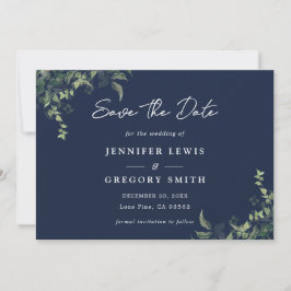 Reserve A Data Casamento marinho Azul Verde Botânico