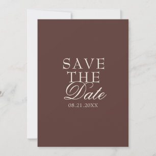 Reserve A Data Casamento Marrom Chocolate Antigo Luxuoso