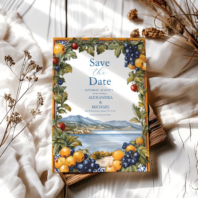 Reserve A Data Casamento mediterrânico Ilustrado (Criador carregado)