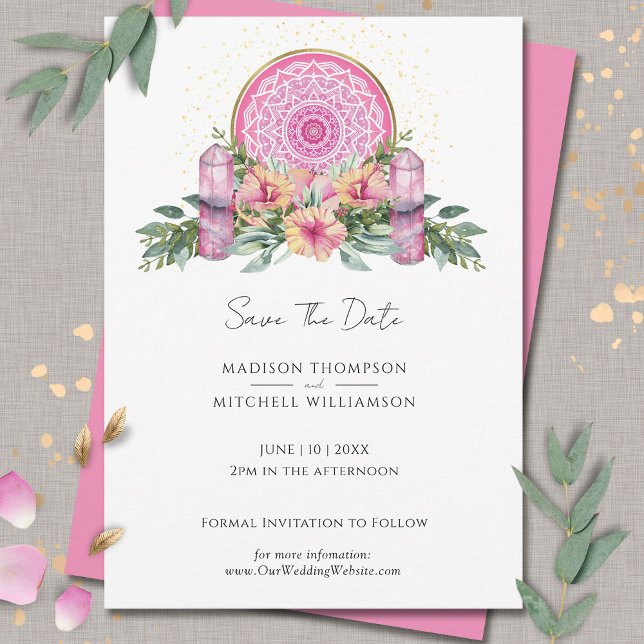 Reserve A Data Casamento Metafísico com Cristais de Mandala Flora (Criador carregado)