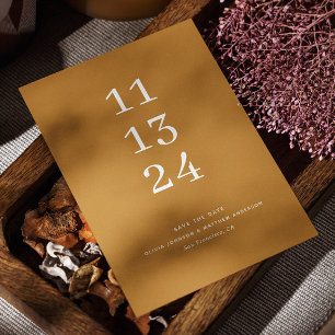 Reserve A Data Casamento minimalista amarelo mostarda moderno de 