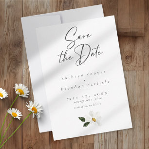 Reserve A Data Casamento Minimalista Aquarela de Margarida Elegan