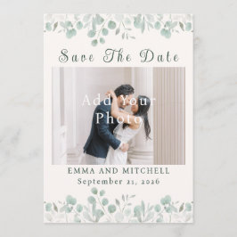 Reserve A Data Casamento Minimalista Botânico em Verde Sage Simpl