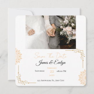 Reserve A Data Casamento minimalista branco marrom