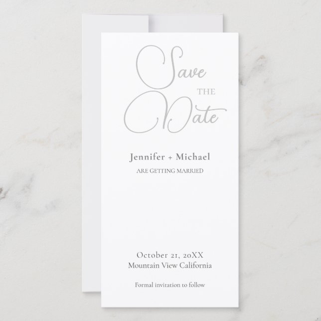 Reserve A Data Casamento Minimalista Caligrafia  (Frente)
