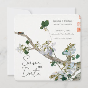 Reserve A Data Casamento Minimalista Caligrafia Floral