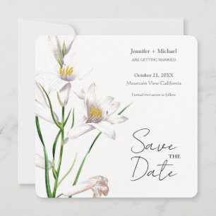 Reserve A Data Casamento Minimalista Caligrafia Floral