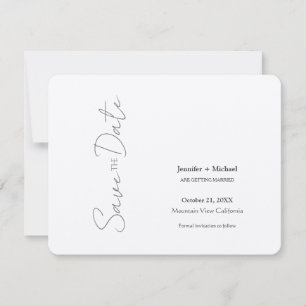 Reserve A Data Casamento Minimalista Caligrafia Script