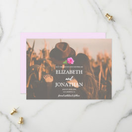 Reserve A Data Casamento Minimalista Clássico Rosa Rosa