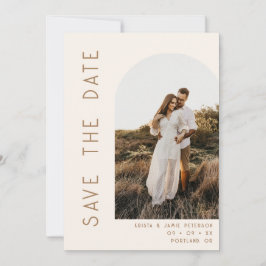 Reserve A Data Casamento Minimalista com Arco de Marfim e Bege co