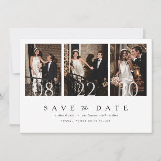 Reserve A Data Casamento Minimalista com Múltiplas Fotos para Sal