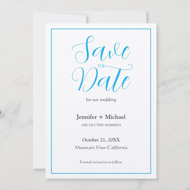 Reserve A Data Casamento Minimalista de Caligrafia para Script (Frente)