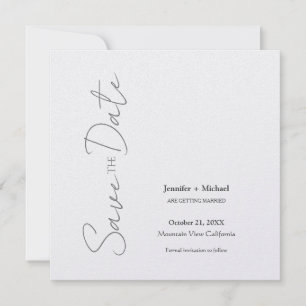 Reserve A Data Casamento Minimalista de Caligrafia Script