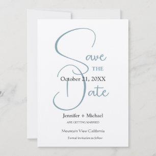 Reserve A Data Casamento Minimalista de Caligrafia Script