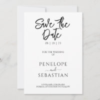 Casamento minimalista de monograma preto e branco