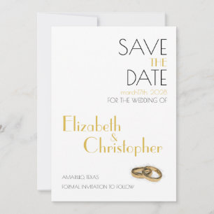 Reserve A Data Casamento Minimalista Dourado Branco