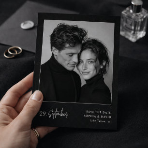 Reserve A Data Casamento Minimalista em Foto Preto e Branco de Lu