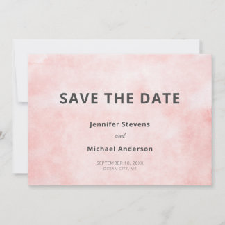 Reserve A Data Casamento Minimalista Limpo de Aquarela de Pêssego