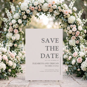 Reserve A Data Casamento Minimalista Marfim Elegante
