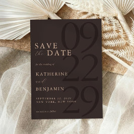 Reserve A Data Casamento Minimalista Marrom Moderno