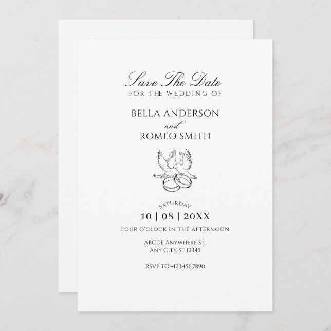 Reserve A Data Casamento minimalista moderno  (Frente/Verso)