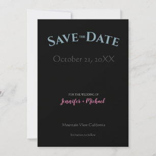 Reserve A Data Casamento Minimalista Moderno Chic Preto