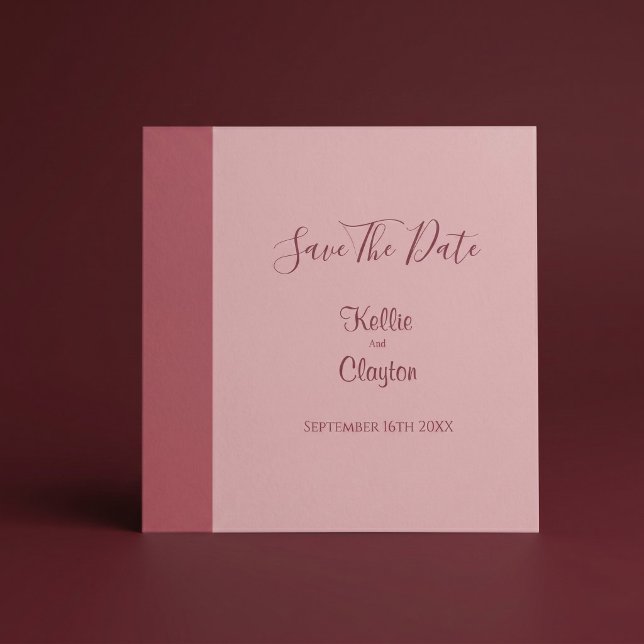 Reserve A Data Casamento Minimalista Moderno com Rosa (Criador carregado)